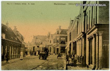 Delfzijl, Marktstraat ansichtkaart: Delfzijl, Marktstraat