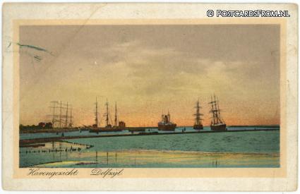ansichtkaart: Delfzijl, Havengezicht