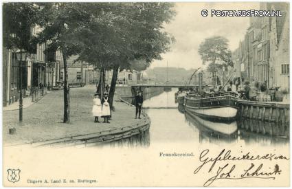 Harlingen, Franekereind. s.s. 'Burgm. Jhr. Speelman' ansichtkaart: Harlingen, Franekereind. s.s. 'Burgm. Jhr. Speelman'