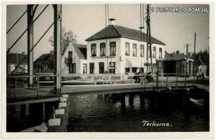 ansichtkaart: Terhorne, Hotel de Jong Bondscafe