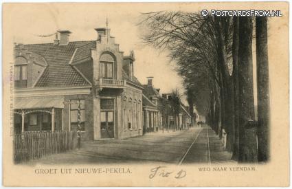 ansichtkaart: Nieuwe Pekela, Weg naar Veendam