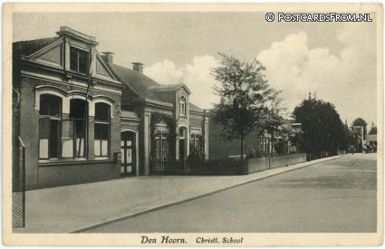 Den Hoorn ZH, Christl. School ansichtkaart: Den Hoorn ZH, Christl. School