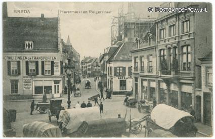 ansichtkaart: Breda, Havermarkt en Reigerstraat. Kwijt bij PostNL