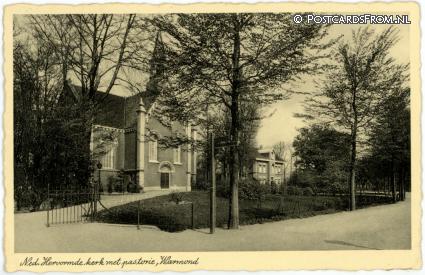 ansichtkaart: Warmond, Ned. Herv. Kerk met pastorie