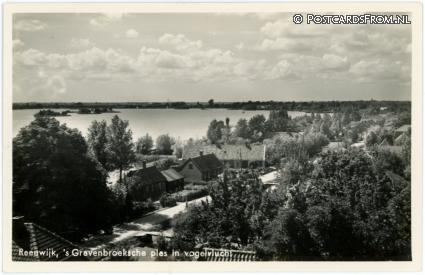 Reeuwijk, 's Gravenbroeksche plas in vogelvlucht ansichtkaart: Reeuwijk, 's Gravenbroeksche plas in vogelvlucht