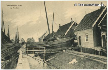 ansichtkaart: Marken, Watersnood 1916