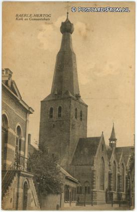 Baarle-Hertog, Kerk en Gemeentehuis ansichtkaart: Baarle-Hertog, Kerk en Gemeentehuis