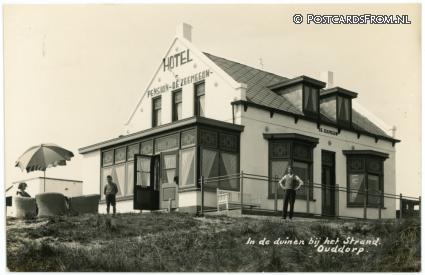 Ouddorp, In de duinen bij het Strand. Hotel-Pension 'De Zeemeeuw' ansichtkaart: Ouddorp, In de duinen bij het Strand. Hotel-Pension 'De Zeemeeuw'