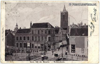 Schiedam, Gez. bij de Beurs ansichtkaart: Schiedam, Gez. bij de Beurs