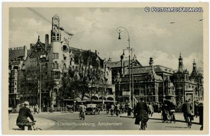 ansichtkaart: Amsterdam, American Hotel en Stadsschouwburg