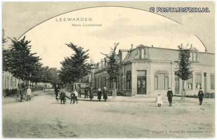 ansichtkaart: Leeuwarden, Maria Louisestraat