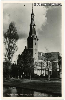 ansichtkaart: Charlois, Geref. Kerk, Boergoensevliet