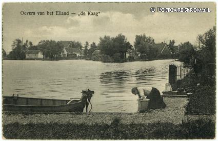 ansichtkaart: Kaag, Oevers van het Eiland - 'de Kaag'