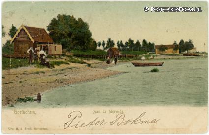 ansichtkaart: Gorinchem, Aan de Merwede