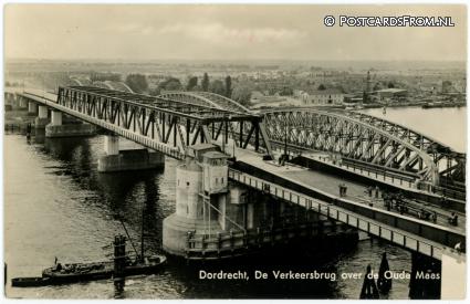 ansichtkaart: Dordrecht, De Verkeersbrug over de Oude Maas