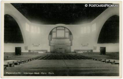 ansichtkaart: Papendrecht, Interieur Ned. Herv. Kerk