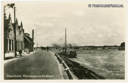 ansichtkaart: Papendrecht, Merwedegezicht - Kerkbuurt