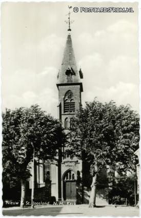 ansichtkaart: Nieuw- en Sint Joosland, N.H. Kerk