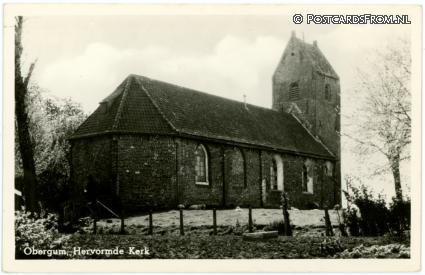 ansichtkaart: Obergum, Hervormde Kerk