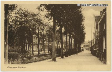ansichtkaart: Makkum FR, Plantsoen