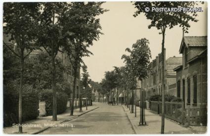 Middelharnis, Schoolstraat ansichtkaart: Middelharnis, Schoolstraat