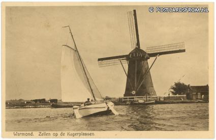 ansichtkaart: Warmond, Zeilen op de Kagerplassen