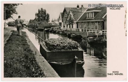 Aalsmeer, Transport van bloemen naar de veiling ansichtkaart: Aalsmeer, Transport van bloemen naar de veiling