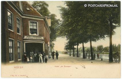 ansichtkaart: Weesp, Hotel 'de Roskam'. A.N. Buwalda