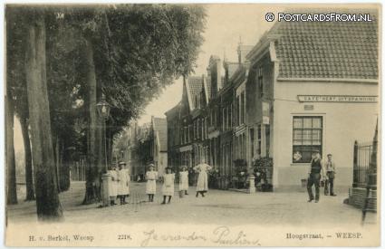 ansichtkaart: Weesp, Hoogstraat. Cafe 't Hert