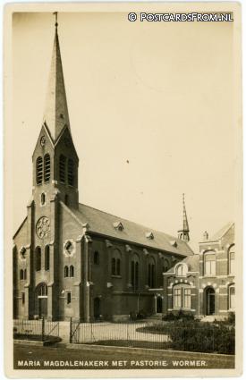 Wormer, Maria Magdalenakerk met Pastorie ansichtkaart: Wormer, Maria Magdalenakerk met Pastorie