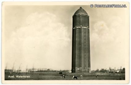 ansichtkaart: Axel, Watertoren