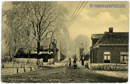 Raalte, Stationstraat. Wintergezicht. Stations Koffiehuis ansichtkaart: Raalte, Stationstraat. Wintergezicht. Stations Koffiehuis