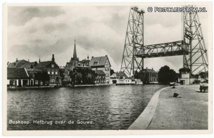 ansichtkaart: Boskoop, Hefbrug over de Gouwe