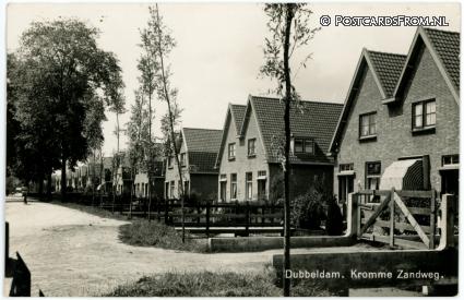 Dordrecht Dubbeldam, Kromme Zandweg ansichtkaart: Dordrecht Dubbeldam, Kromme Zandweg