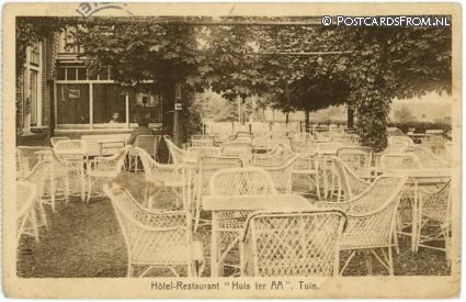 ansichtkaart: Doorwerth, Hotel-Restaurant 'Huis ter AA'. Tuin