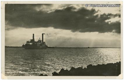 ansichtkaart: Moerdijk, Veerpont Willemsdorp-Moerdijk 1936