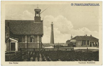 ansichtkaart: Huisduinen, Vuurtoren