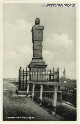 ansichtkaart: Harlingen, Steenen Man