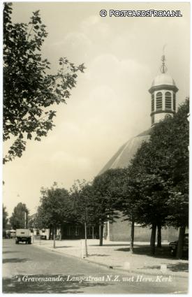 's-Gravenzande, Langestraat N.Z. met Herv. Kerk ansichtkaart: 's-Gravenzande, Langestraat N.Z. met Herv. Kerk