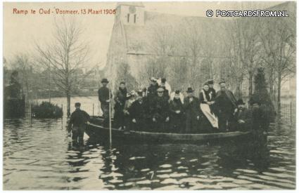 Oud-Vossemeer, Ramp 13 Maart 1906 ansichtkaart: Oud-Vossemeer, Ramp 13 Maart 1906