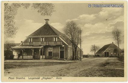 ansichtkaart: Anloo, Logemente 'Popken'. Mooi Drenthe