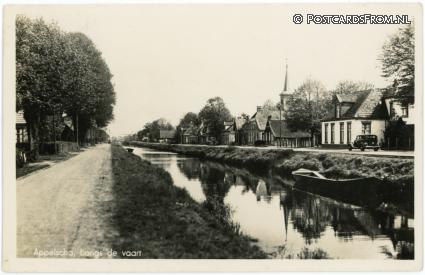 ansichtkaart: Appelscha, Langs de vaart