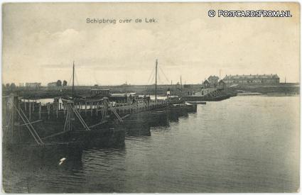 ansichtkaart: Vianen UT, Schipbrug over de Lek