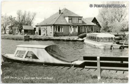 Jisp, 't Zwet met Rondvaartboot ansichtkaart: Jisp, 't Zwet met Rondvaartboot