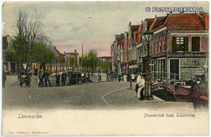 Leeuwarden, Nieuwestad hoek Schavernek ansichtkaart: Leeuwarden, Nieuwestad hoek Schavernek
