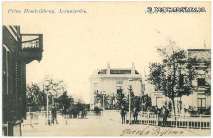 ansichtkaart: Leeuwarden, Prins Hendrikbrug