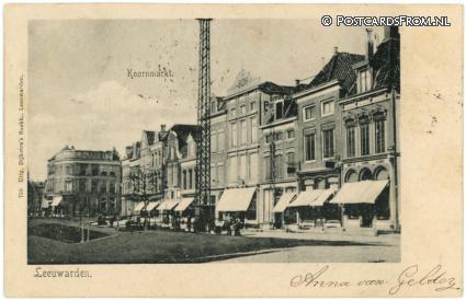 Leeuwarden, Koornmarkt ansichtkaart: Leeuwarden, Koornmarkt