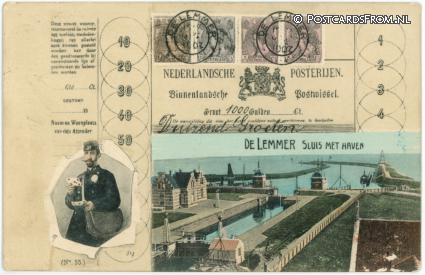 Lemmer, Sluis met Haven ansichtkaart: Lemmer, Sluis met Haven