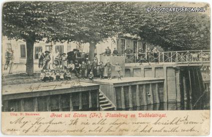ansichtkaart: Sloten FR, Plattebrug en Dubbelstraat