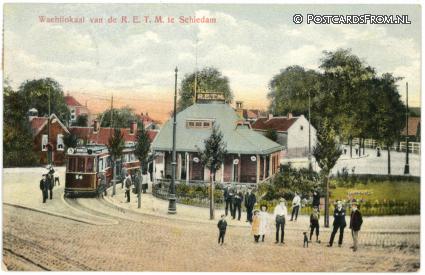Schiedam, Wachtlokaal van de R.E.T.M. ansichtkaart: Schiedam, Wachtlokaal van de R.E.T.M.